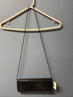 Black Sequin Chain Shoulder Clutch